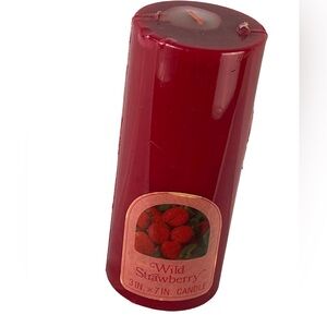 Vintage wild strawberry red pillar candle NEW Sealed